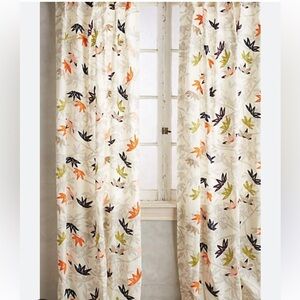 Anthropologie Multicolor Leaf Curtains